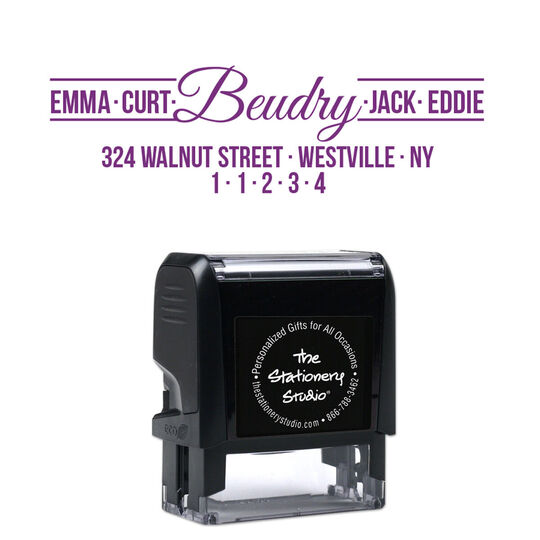 Beudry Rectangular Address Self-Inking Stamp